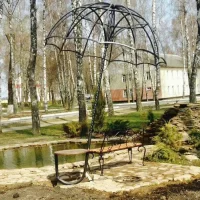 Навес кованый с лавочкой "Зонтик" НК-34